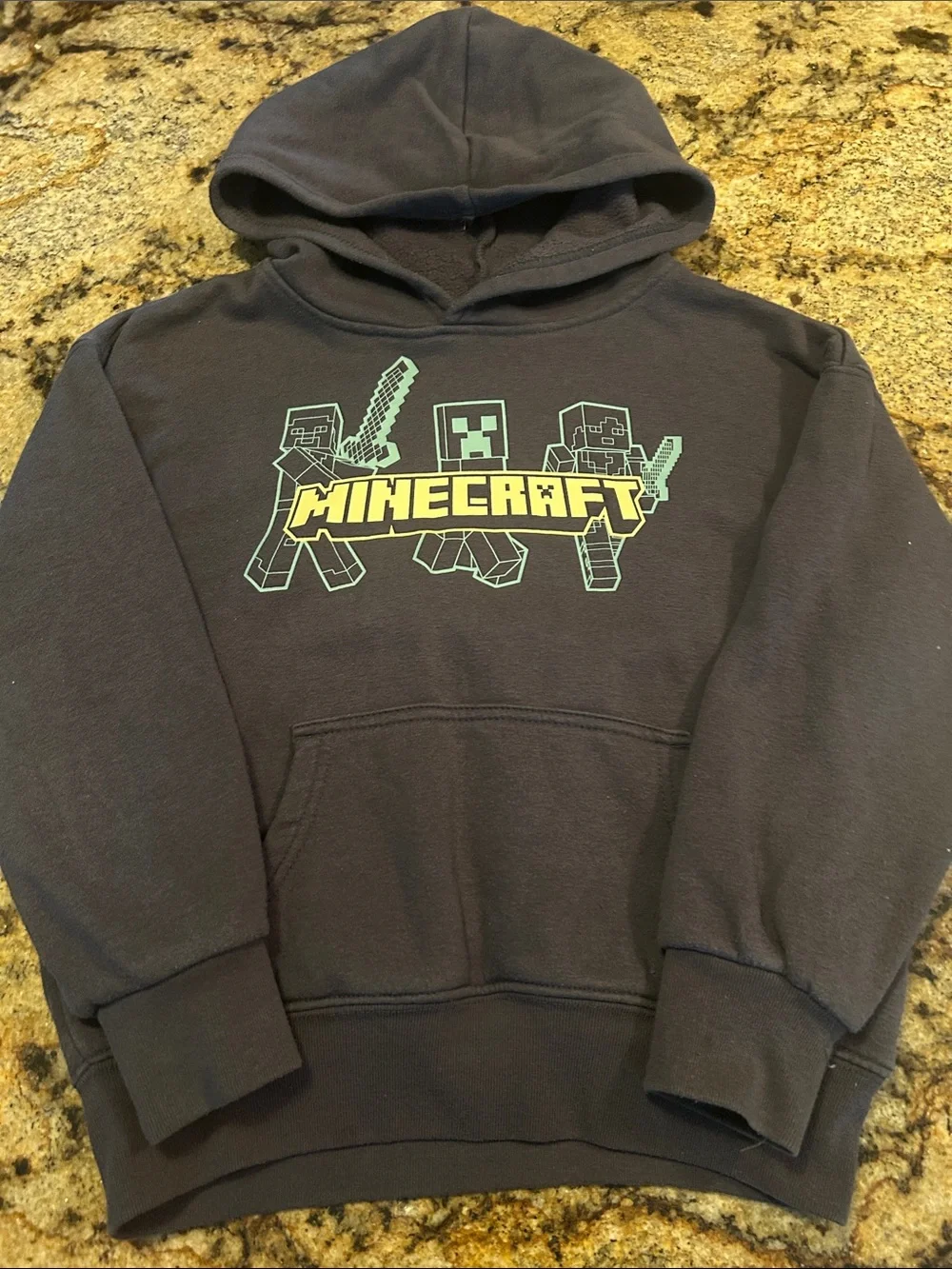 Minecraft Kids Gray Hoodie with Neon Graphic